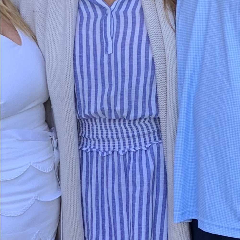 Rails Blue and White Striped Linen Dress